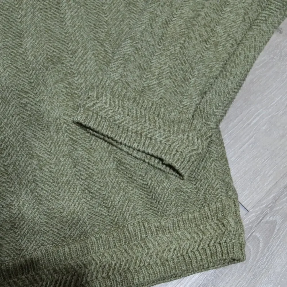 Chaps Men's Green Cable Knit Crew Neck Sweater Size Medium